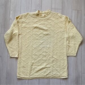 Vintage Sweet Briar Textured Long Sweater in Butter Yellow Women’s Size 1X